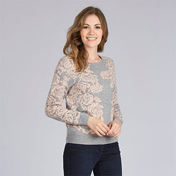 Rose Intarsia Jumper - Was £60 Now £45!